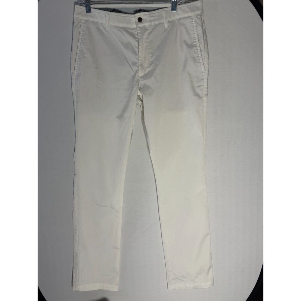 Callaway Men’s 32x32 White Stretch Golf Pants Performance Flat Front